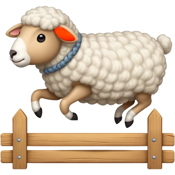 sheep jumping fence emoji