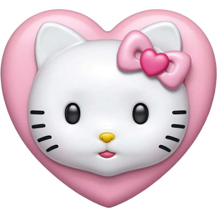 hello kitty heart`closed mouth emoji