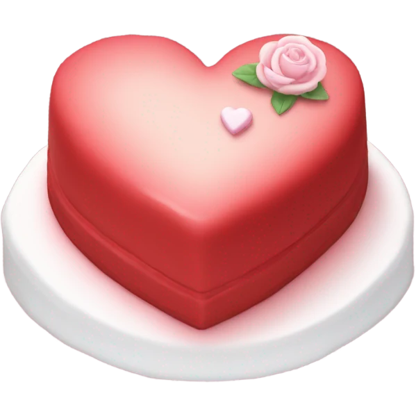 red heart shaped cake emoji