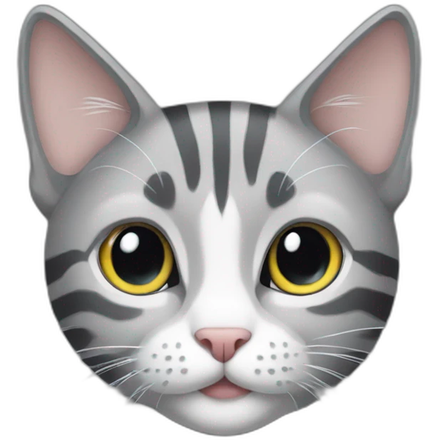 Pretty grey cat with stripes  emoji