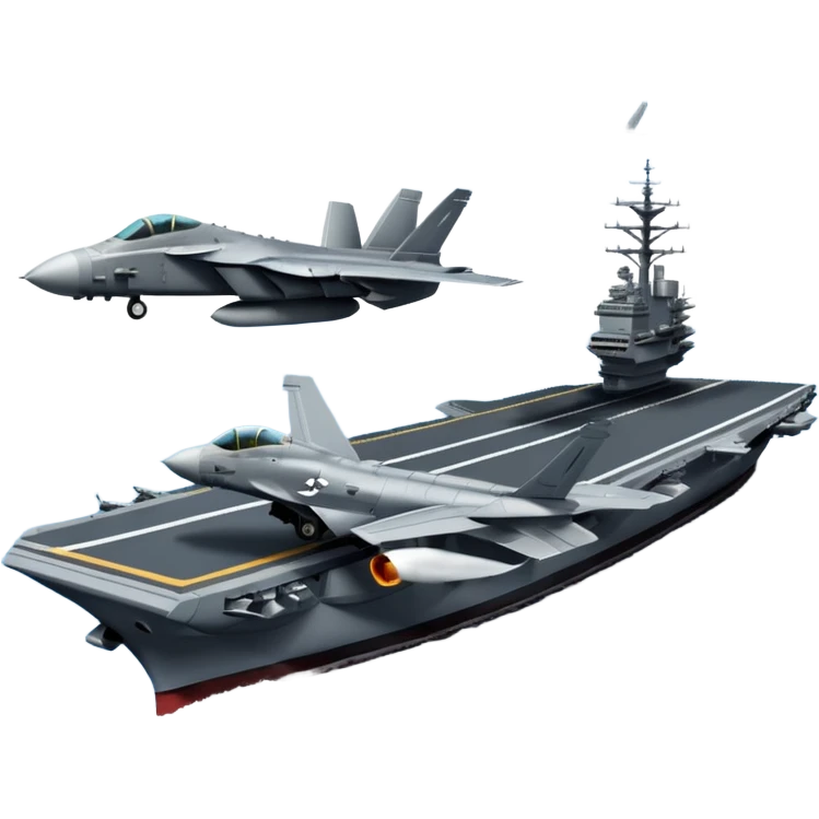 an aircraft carrier with fighter jets emoji