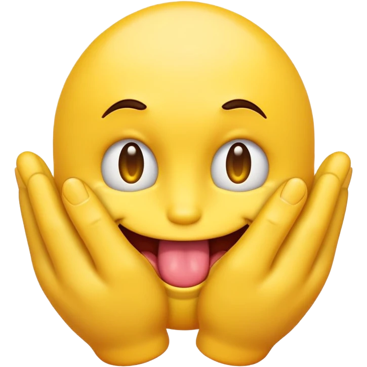 Emoji rubbing his hands with a really devious look on his face. tongue out.  emoji