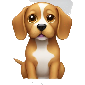 Dog emoji hiding behind an open laptop emoji