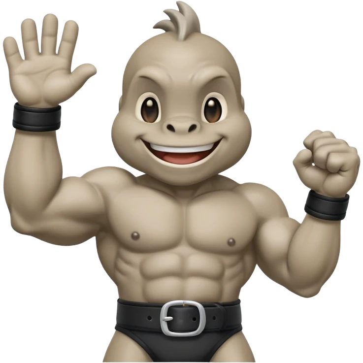 Machop smiling and waving, using the reference image for inspiration emoji