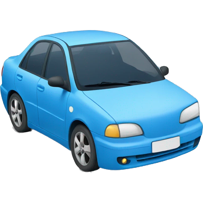 blue car with road emoji
