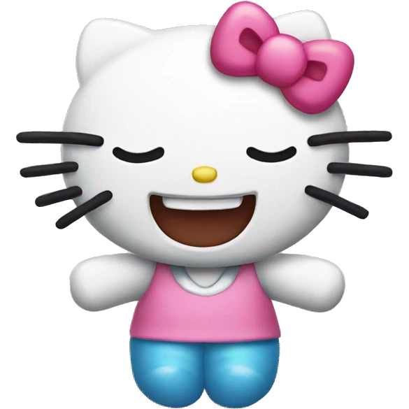 hello kitty emoji, laughing  emoji