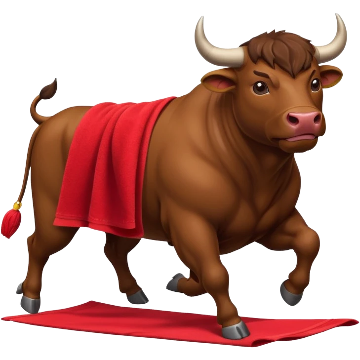 No more ephasis on the bull running past the red towel emoji
