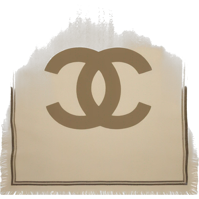 Chanel logo scarf beige wool emoji
