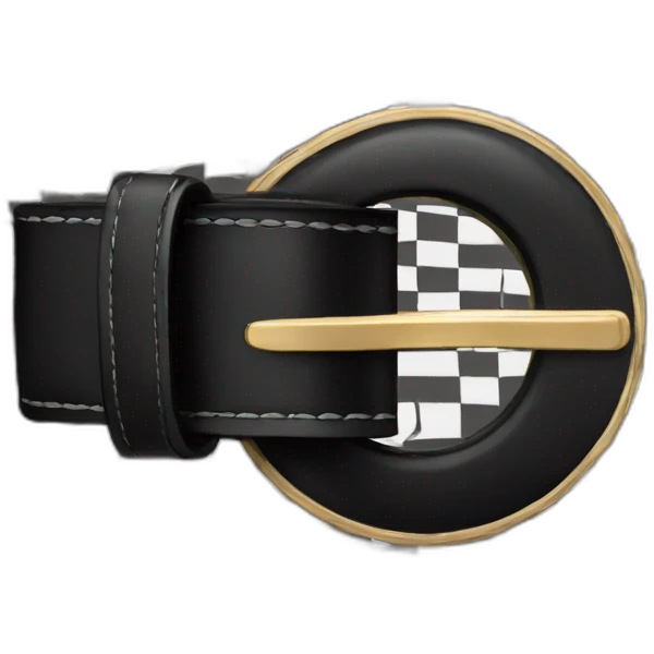 Black Checkered LV Buckle Belt emoji