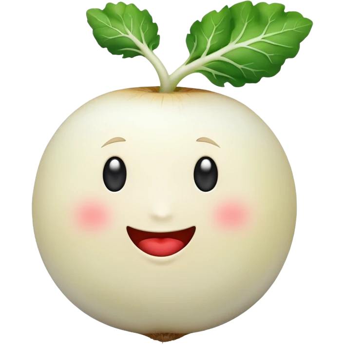 Make white radish apple emoji style emoji