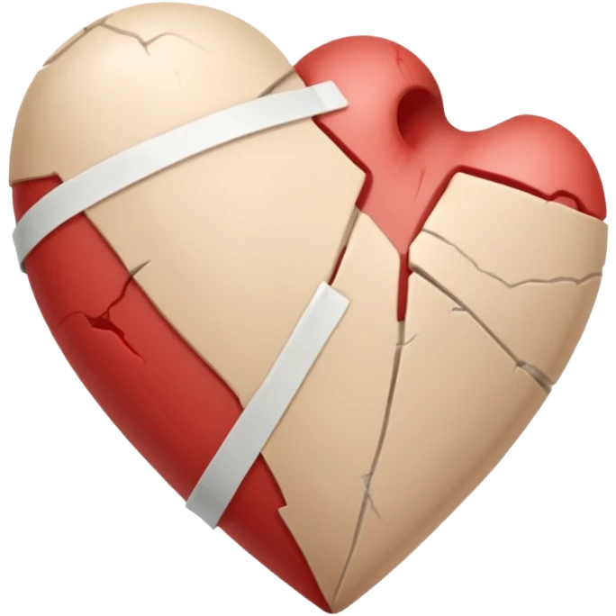 A cracked heart with a tiny bandage emoji