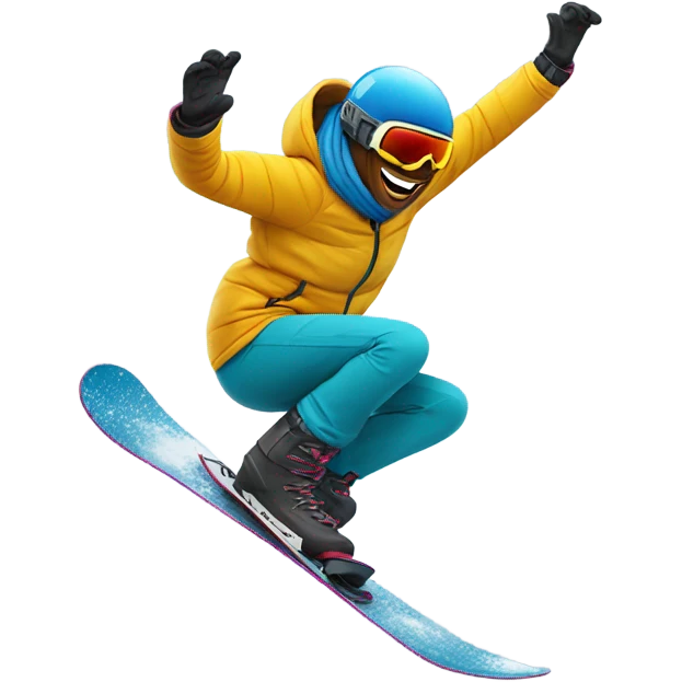 Snowboarder silly emoji