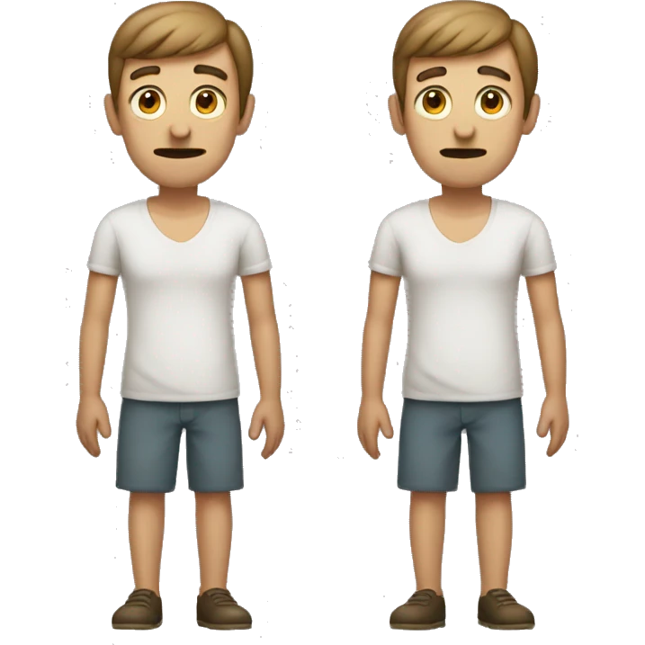 Standing man emoji but he’s got a sad face  emoji