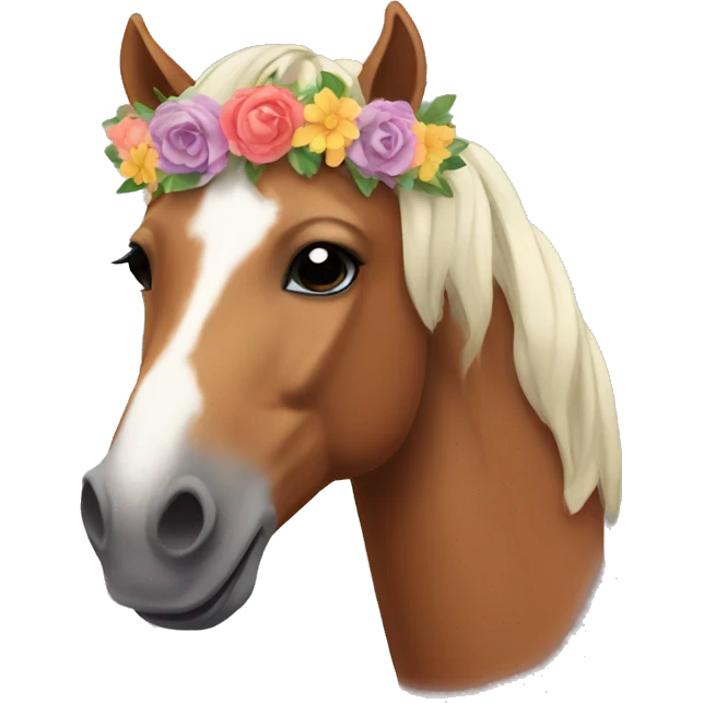 horse with a flower crown emoji