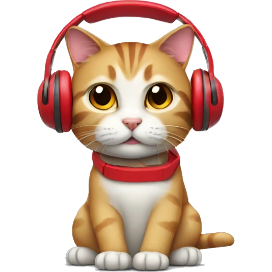 cat with red Headphones emoji