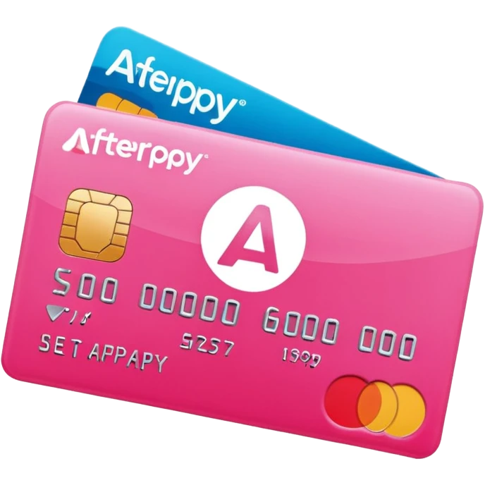 pink afterpay word on a credit card emoji