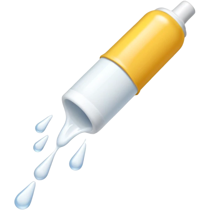 individual white glue white drops falling and dripping out of a tube emoji