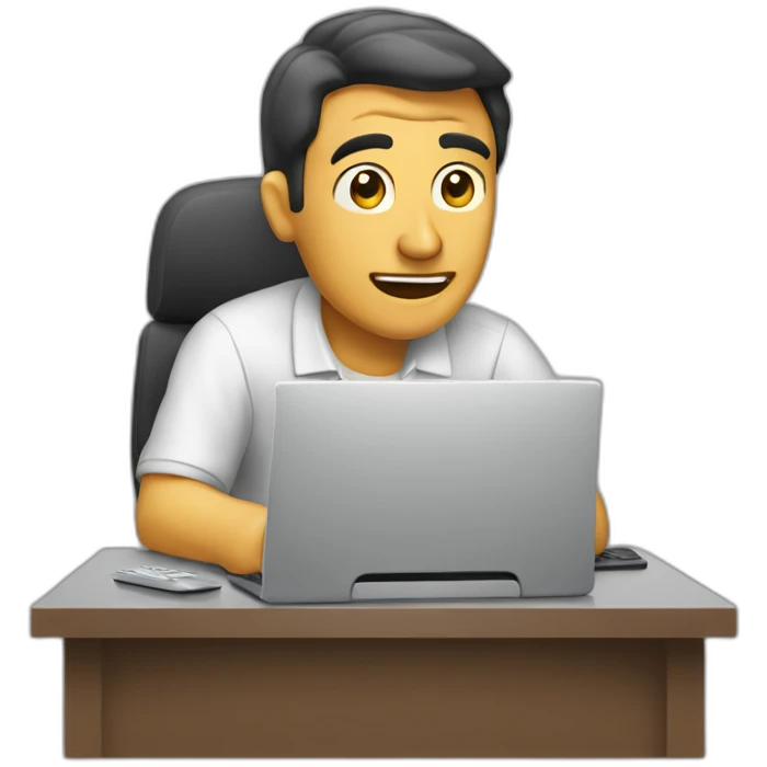 hombre viendo computadora emoji