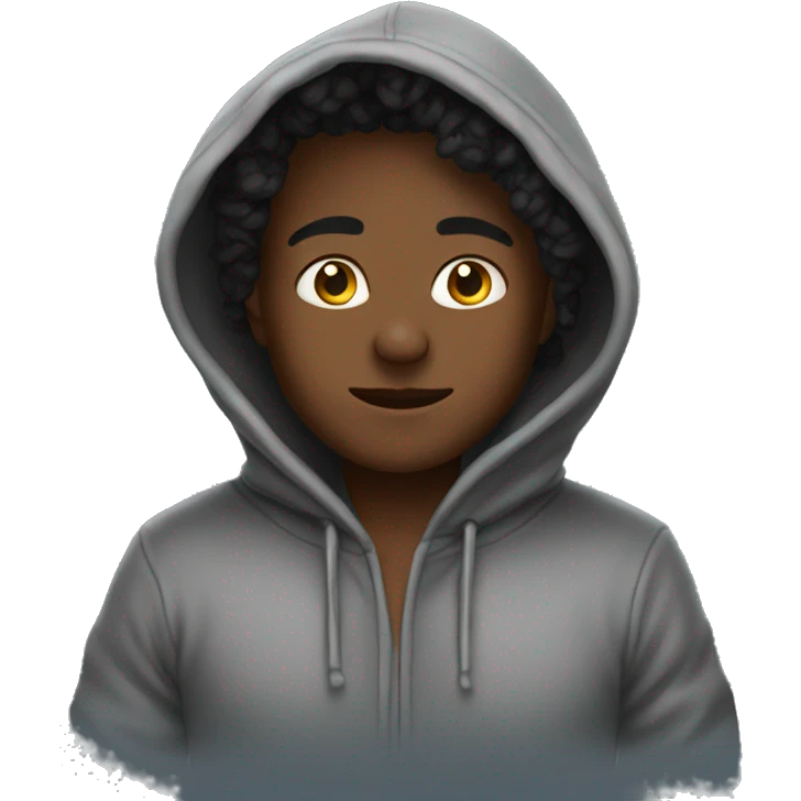 Black cozy hoodie emoji
