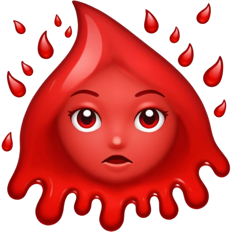 glitter red blood emoji