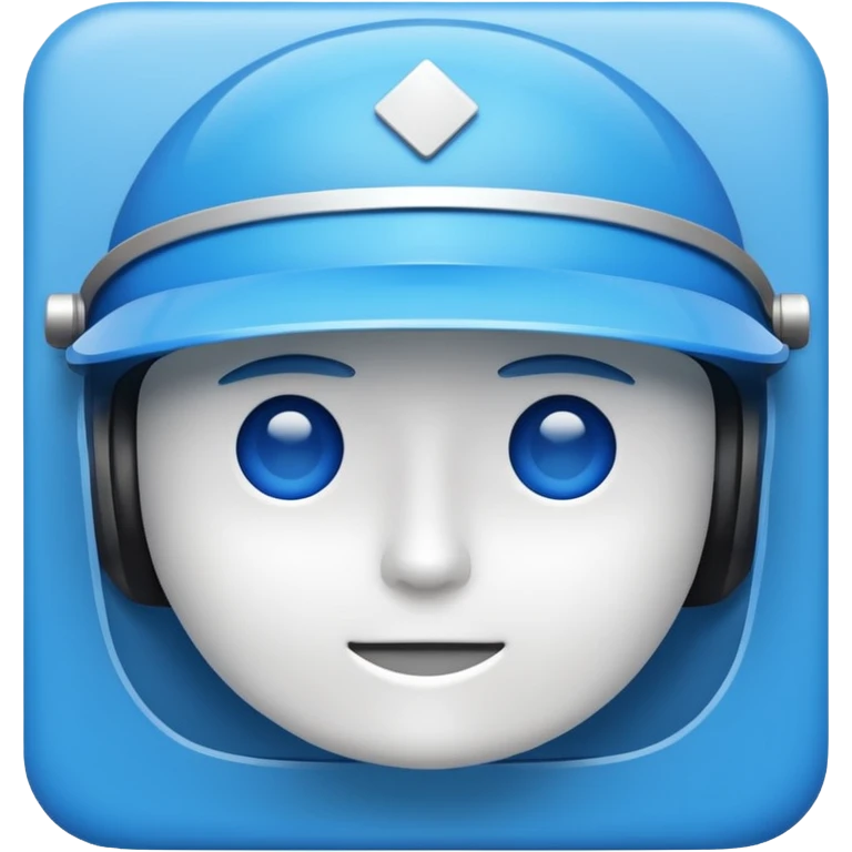 blue square, It needs to say the words "visor" emoji
