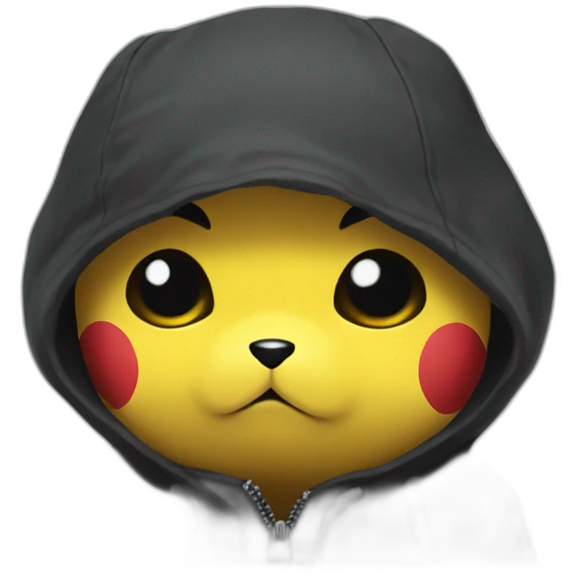 Pikachu noir triste emoji