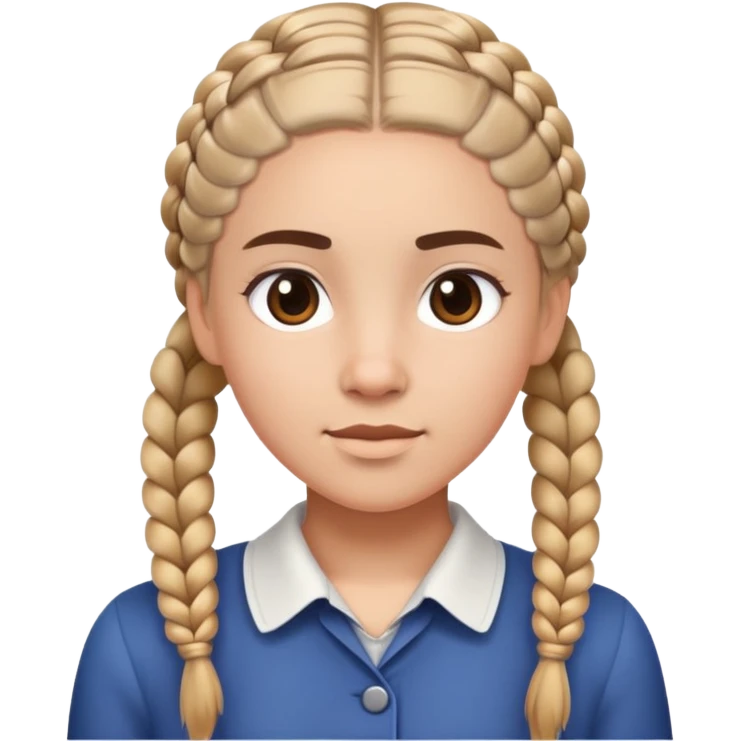 Character with neat French braids hairstyle emoji