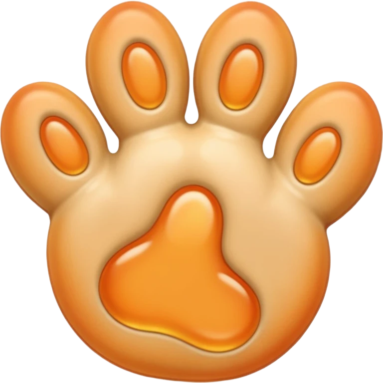 a very light pale pastel apricot pawprint emoji