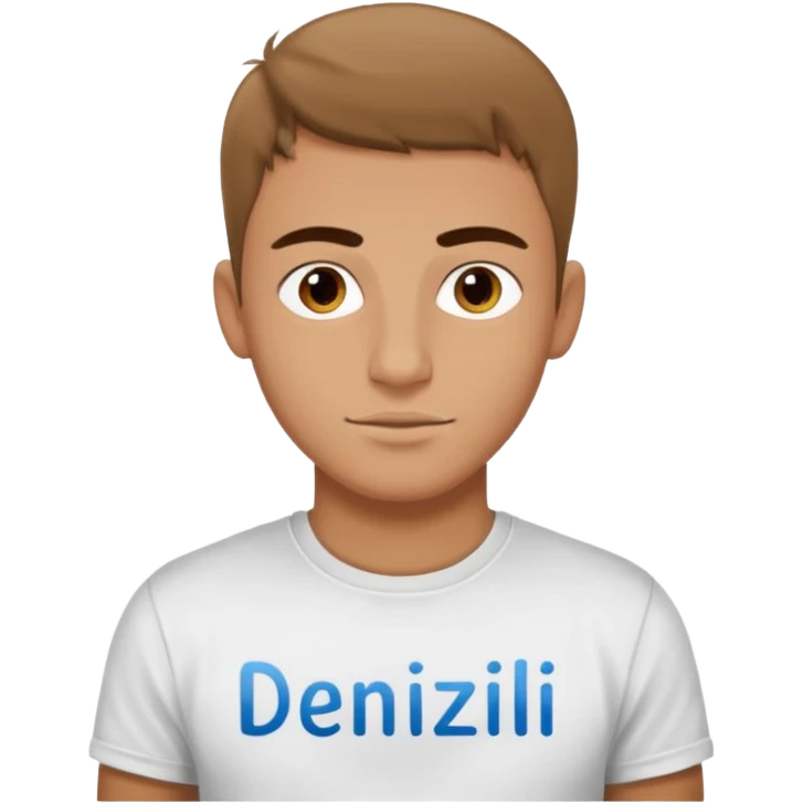 Junge südländisch, mit T-Shirt, DENIZLI Schrift  emoji