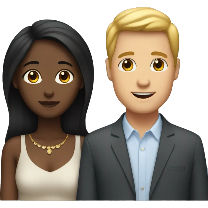 interracial couple with black woman and white man  emoji