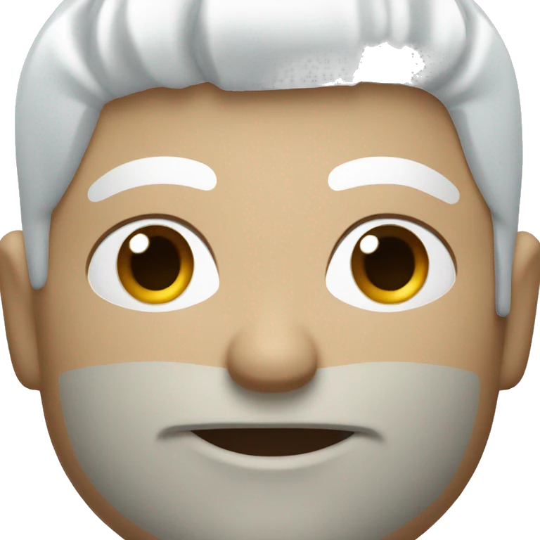 Asian man, white spiked hair, blue eyes  emoji