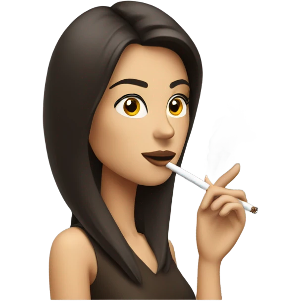 Brunette Model Smoking cigaretts emoji