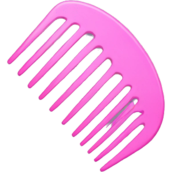 Pink hair comb emoji