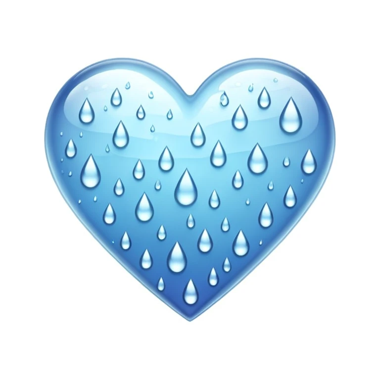 rain themed heart emoji