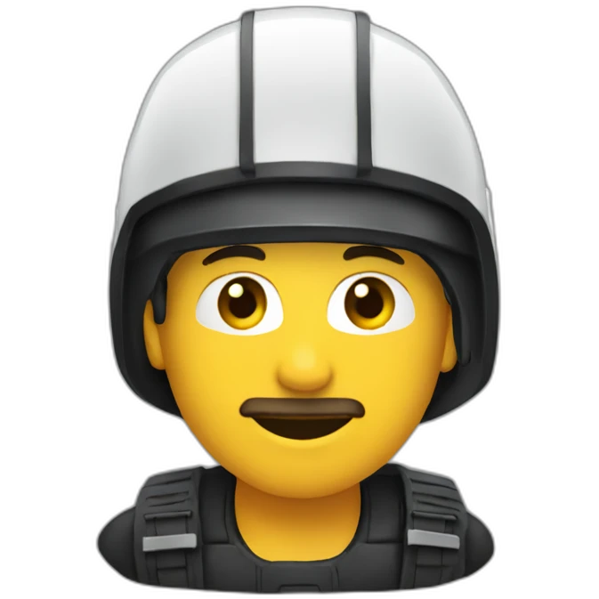 A man with black helmet written SAP Build on it emoji