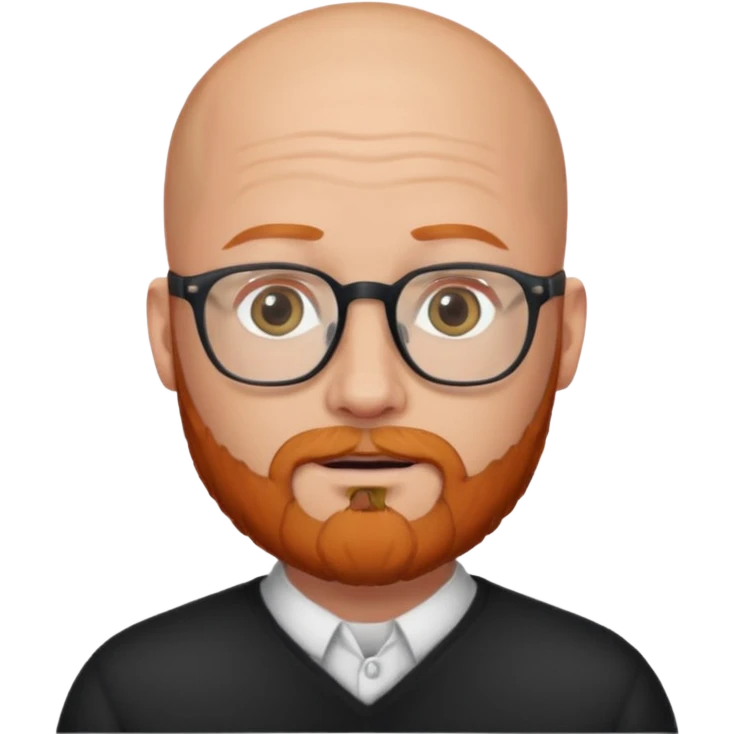 bald man ginger bear grey eyes glasses emoji