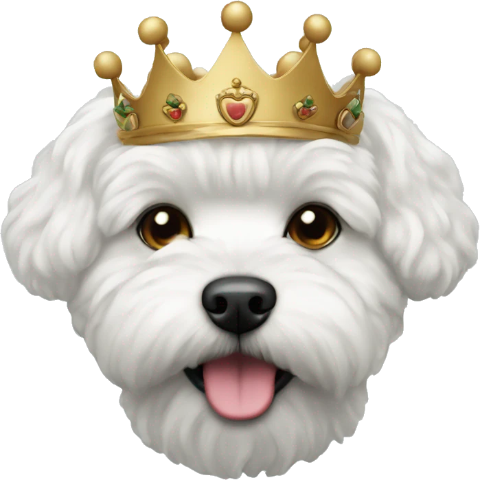 Bichon with a crown  emoji