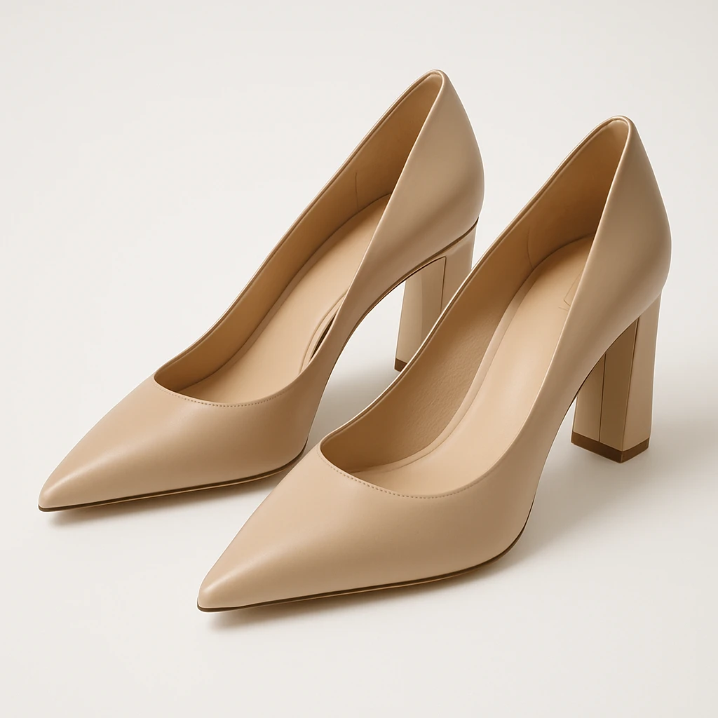 a pair of stylish women's heels, elegant, modern, on a white background emoji