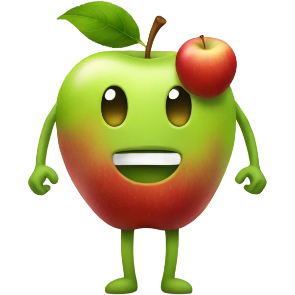Apple with arms and legs emoji