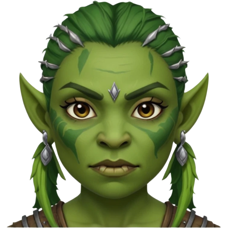 ESO female orc warrior with lashes and earrings emoji