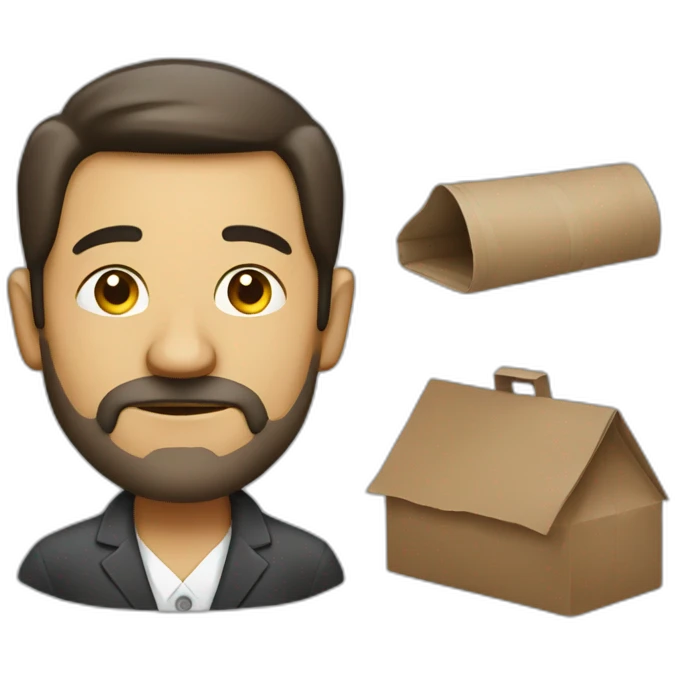 half of homeless and half of businessmen emoji
