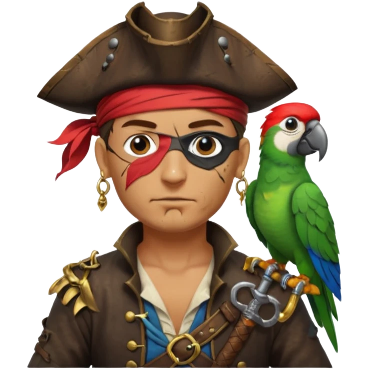 pirate and parrot emoji