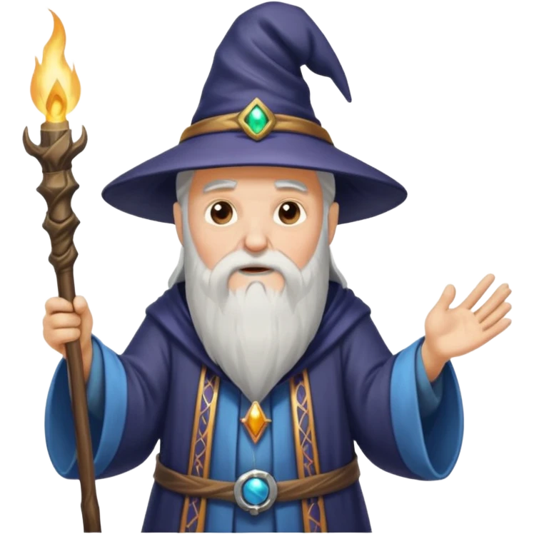 old wizard casting spells emoji