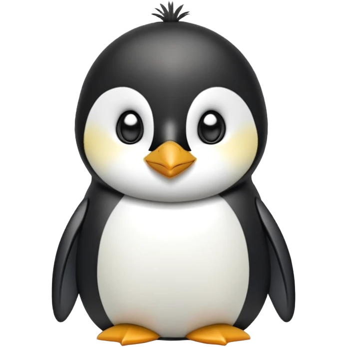 cinematic-cute-emperor-penguin-portrait-emoji,-head-tilted-playfully-and-inquisitively,-with-glossy,-pristine-plumage,-sparkling-eyes-filled-with-curiosity,-simplified-yet-irresistibly-adorable-features, black, large black eyes face emoji