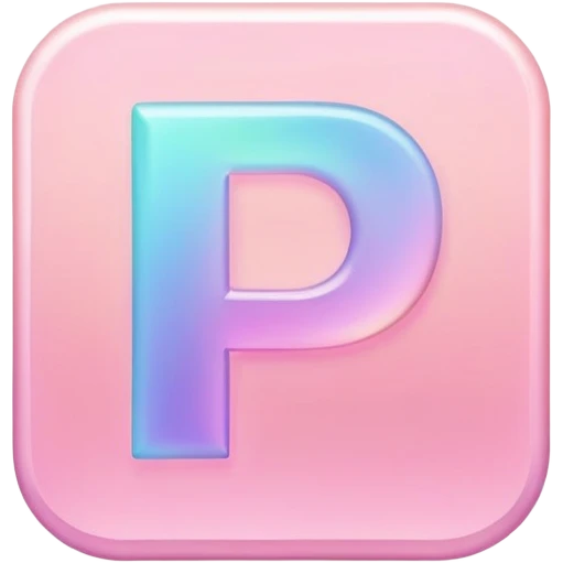 Iridescent pastel pink Font setting icon with letter  emoji