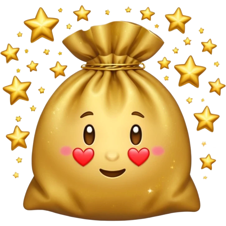 money bag with stars and hearts and sparkles emoji