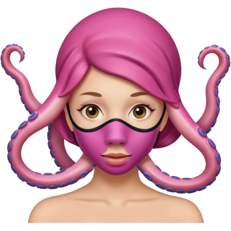 pink female octopus face mask emoji