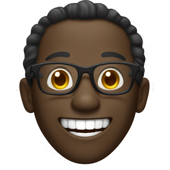black cubby man with glasses laughing  emoji