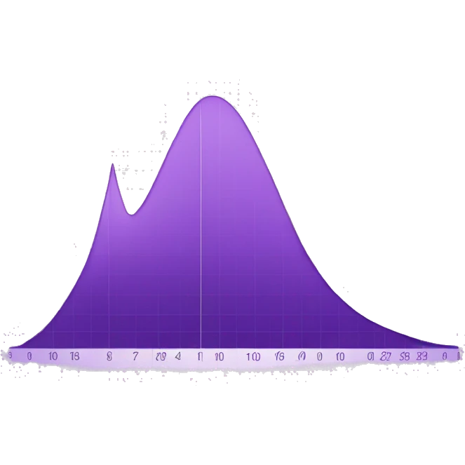 Normal distribution graph in purple hue emoji
