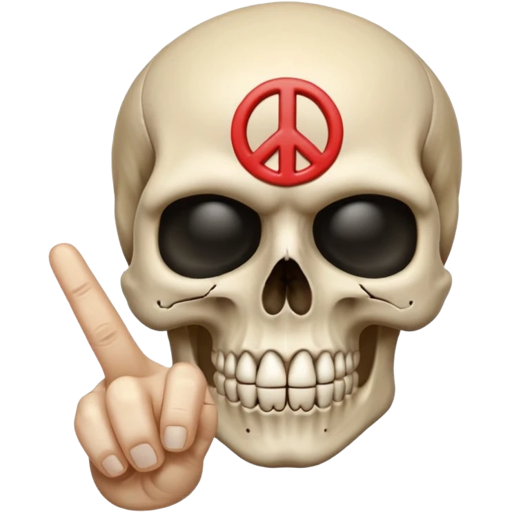 Skull with 🖕✌️ emoji
